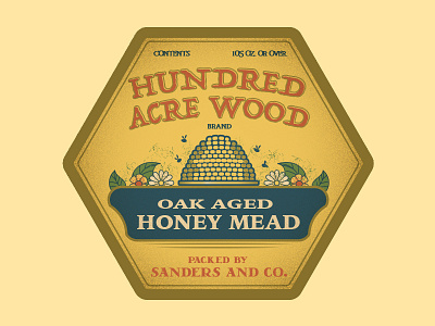 Hundred Acre Wood Mead alcohol disney graphic design illustration label theme parks typography