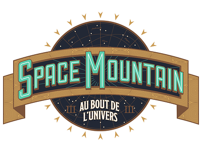 Space Mountain: To The Edge Of The Universe disney disneyland paris logo sign space mountain stars steampunk victorian