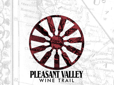 Pleasant Valley Wine Trail branding design digital art layout logo logo design typography