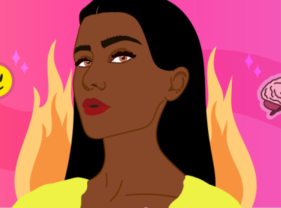 A Bit of Fun banner fire flames girl girl illustration illustration woman
