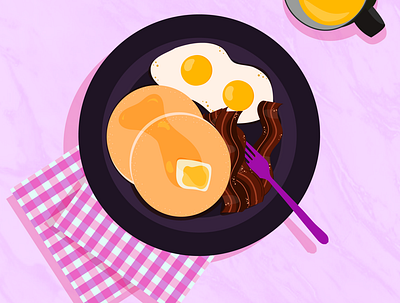 Q 36 days of type 36 days of type lettering 36days bacon breakfast design eggs food illustration pancakes typography vector