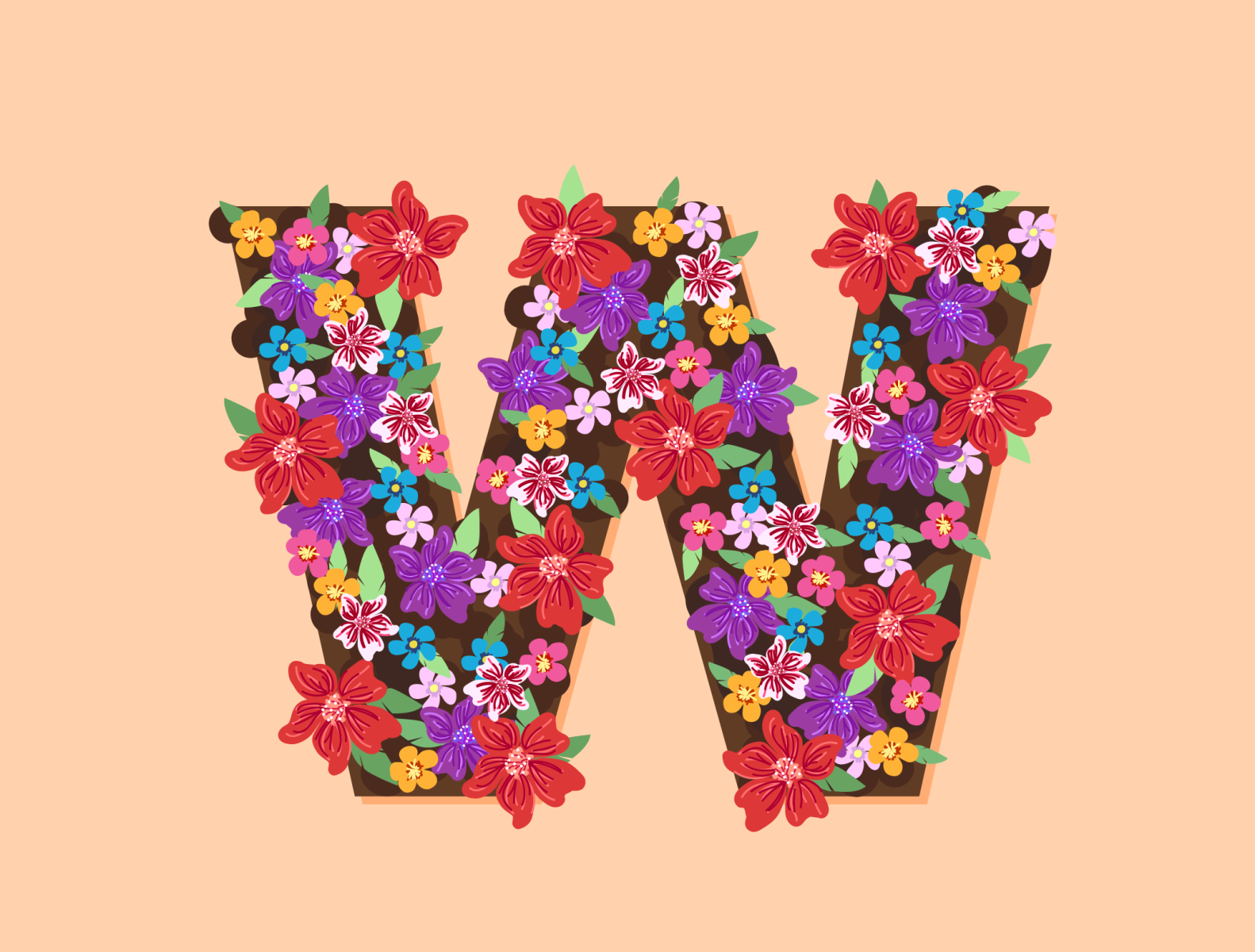 W 36 days of type 36 days of type lettering 36days design dirt flowers illustration typography vector