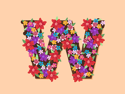 W 36 days of type 36 days of type lettering 36days design dirt flowers illustration typography vector