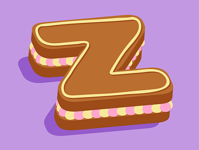 Z 36 days of type 36 days of type lettering 36days cake design illustration pastry typography vector