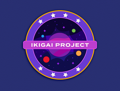The Ikigai Project badge cosmos design illustration patch space vector weeklywarmup