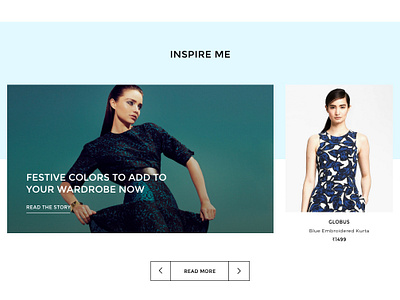 Inspire Me blog design blog module brand ecommerce website design fashion website inspire me