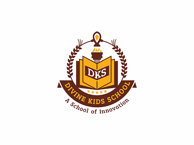 Divine Kids School academy design education logo logo school vector
