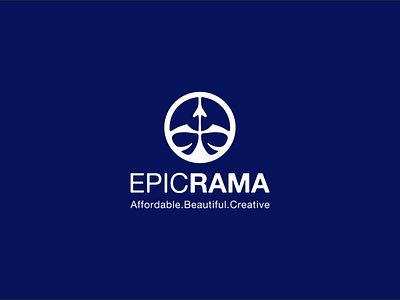 EpicRama bow and arrow design epic logo monk ramayana vector