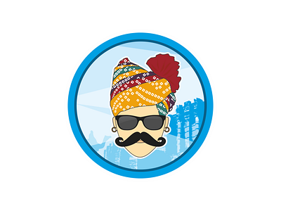 Marwar - Jodhpuri Mascot design illustration sticker design turban vector