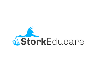 Stork Educare bird education logo stork vector