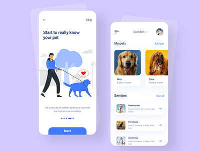 Pet Health Manager App Design animal app design app designer beautiful beauty dog branding clean design health mobile app mobile ui mobile ui kit pet health typography ui ui design ux