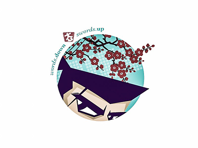 sword.up cartoon character digitized emblem identity illustration logo modern samurai virtue webtoon word