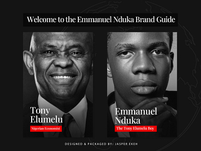 Tony Elumelu Boy (Emmanuel Nduka) Brand Identity Development. branding colorgraphy design google graphic design illustration interactive design logo marketing photoshop product design project typography ui ux visual design web3