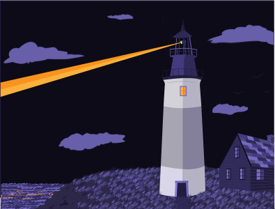 Lighthouse drawing beach cape cod conceptual design illustration illustrator lighthouse nighttime ocean ui ui design ux