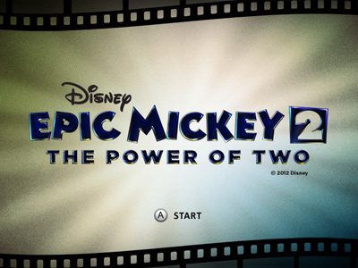 Epic Mickey 2 Video Game - Start Screen disney game mickey mouse retro ui