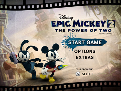 Epic Mickey 2 Video Game - Main Menu disney game mickey mouse retro ui