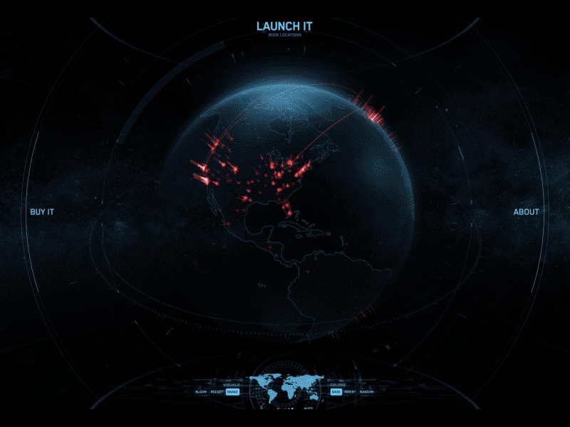 LAUNCH IT - WebGL Book Experience data design earth globe map visualization webgl