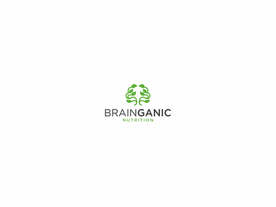 brainganic abstract design flat logo modern organic