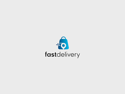 Fast delivery abstract brand branding design flat icon logo modern negative space simpel