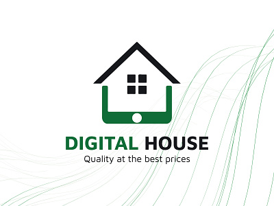 Digital House Logo and Brand Identity brand identity branding design flat graphicdesign icon illustration logo typography vector