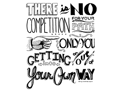 No Competition hand lettering inspirational