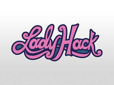 Ladyhack hand lettering lady hack logo