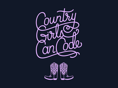 Country Girls Can Code lettering logo