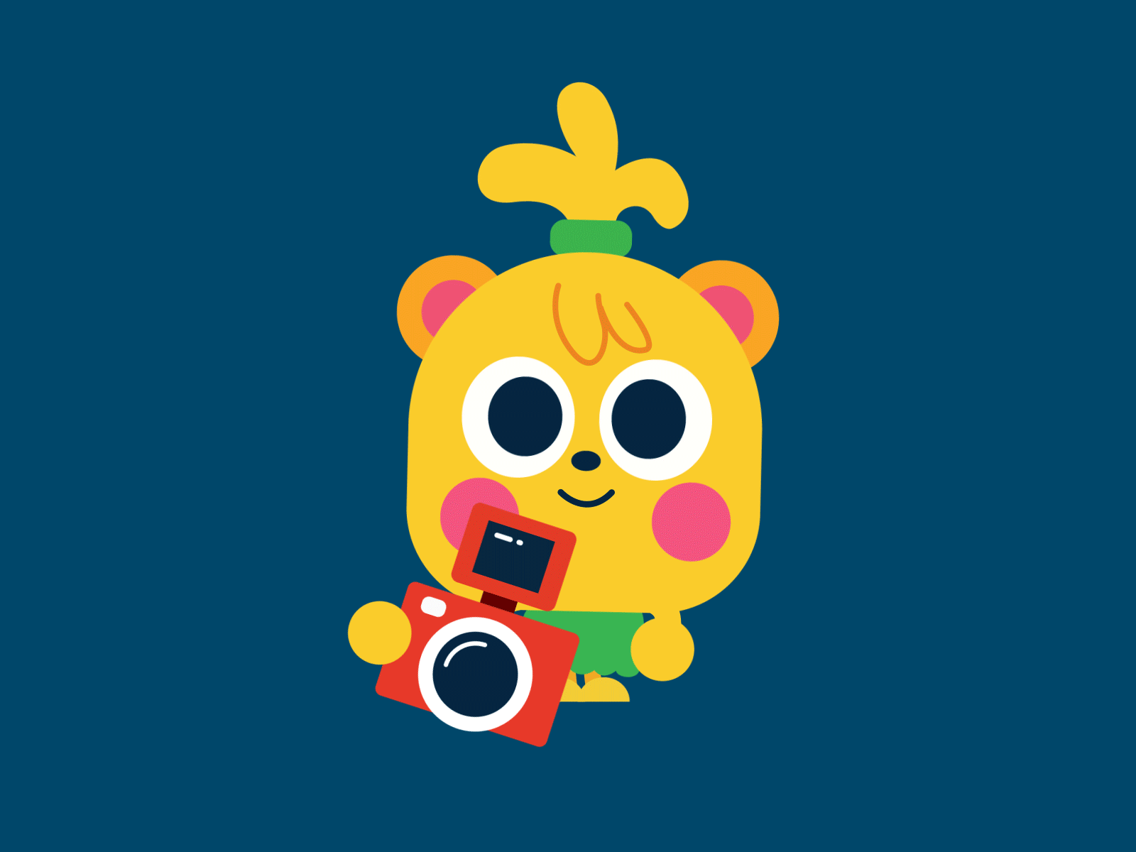 cute yellow bear 2d animation 2d gif animated gif animation animation 2d bear charecter animation charecter design cute gif loop motion design motiongraphics vector