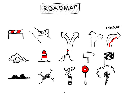 Roadmap hand-drawn icons