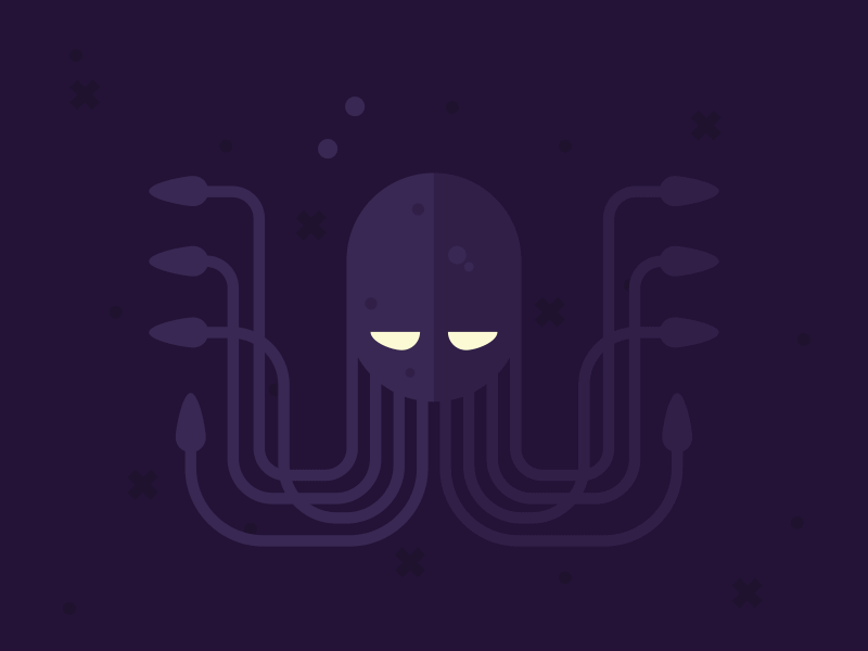 [GIF] Sea Monster* city gif illustration monster ocean octopus sea monster squid