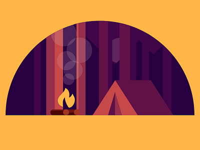 I can't wait to go camping. camping fire illustration tent woods