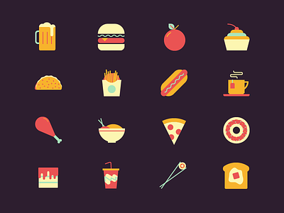 Little Food Icons eat food icons illustrations restaurant