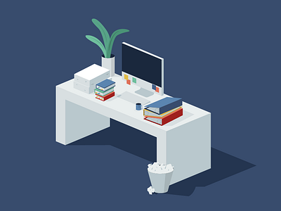 Busy Desk by Matt Scribner for Underbelly on Dribbble