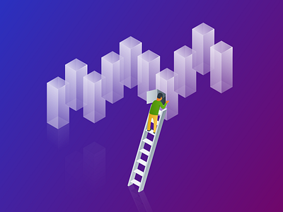 Enhanced Analytics analytics graph illustration ladder people