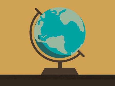Globe desk globe illustration