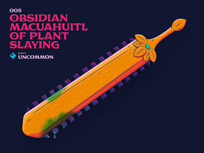 005 Obsidian Macuahuitl of Plant Slaying