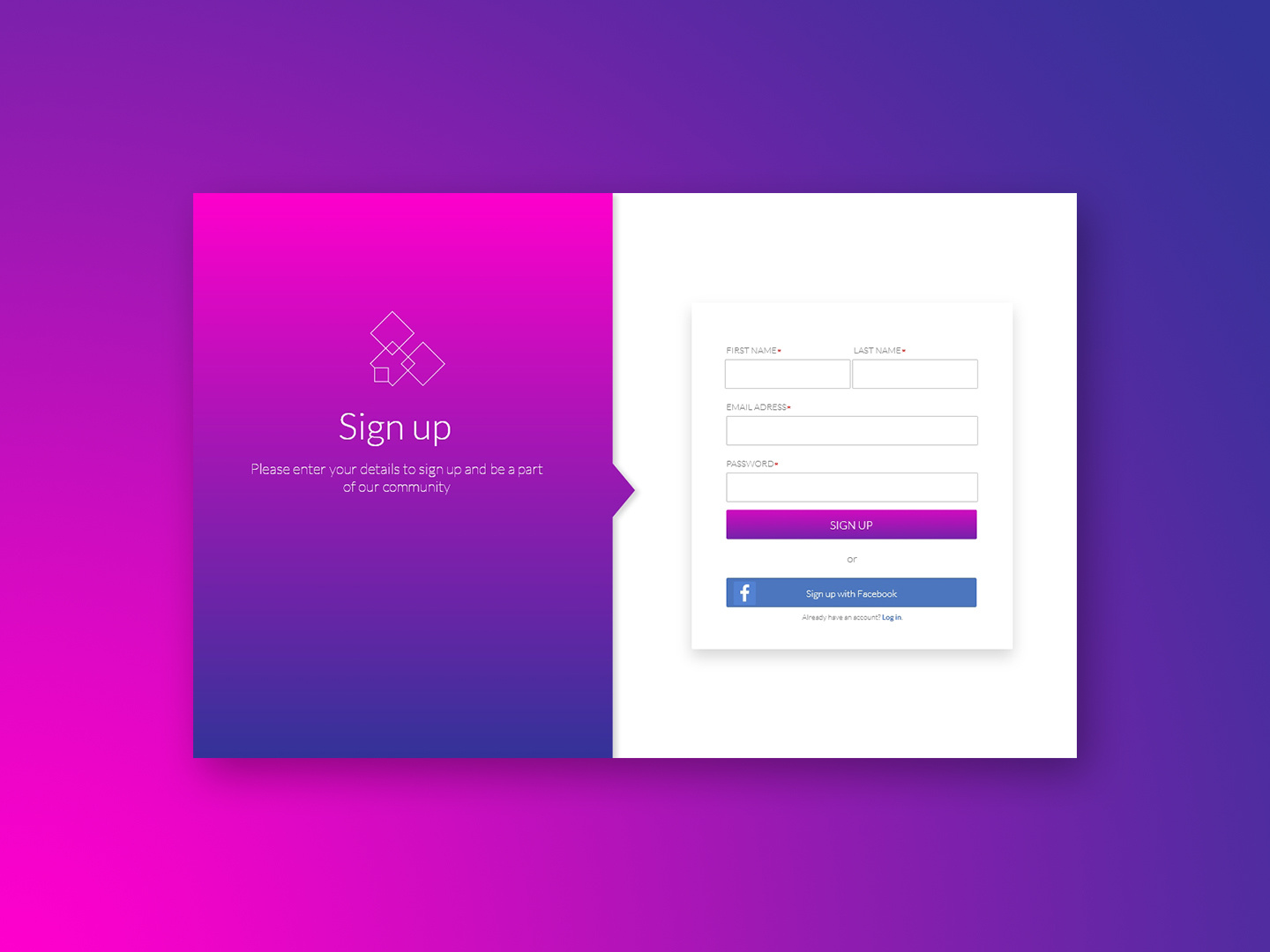 Login form dailyui 001 WELCOME by Michał Jura on Dribbble