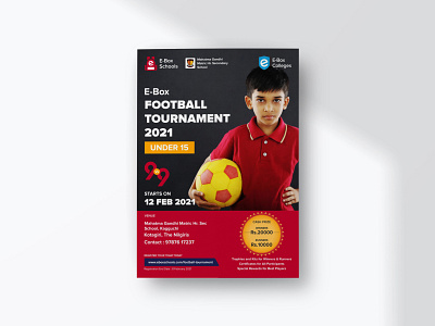 E-Box Football Tournament Poster brand design branding design graphic design illustration poster design promotion school social media sports