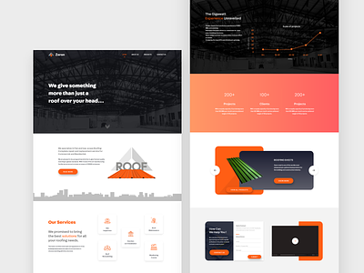 Zaron Roofing Sheets black and white theme corporate branding corporate template industry industry website roof roofing sheets template webdesign website template