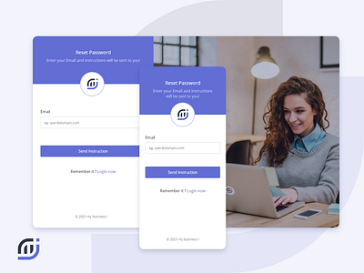 Reset Password_MJ Business Intelligence application template business theme forgot password forgot password screen form ui mobile application reset password reset password screen template design ui design web application