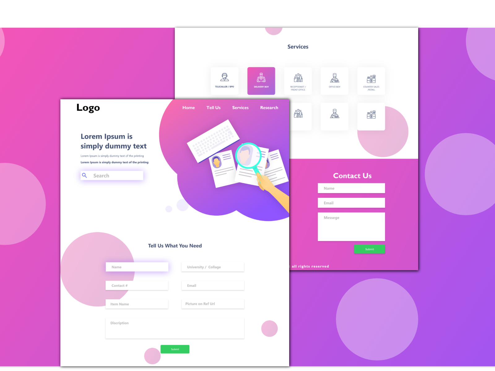 One pager website design by umair shabir on Dribbble