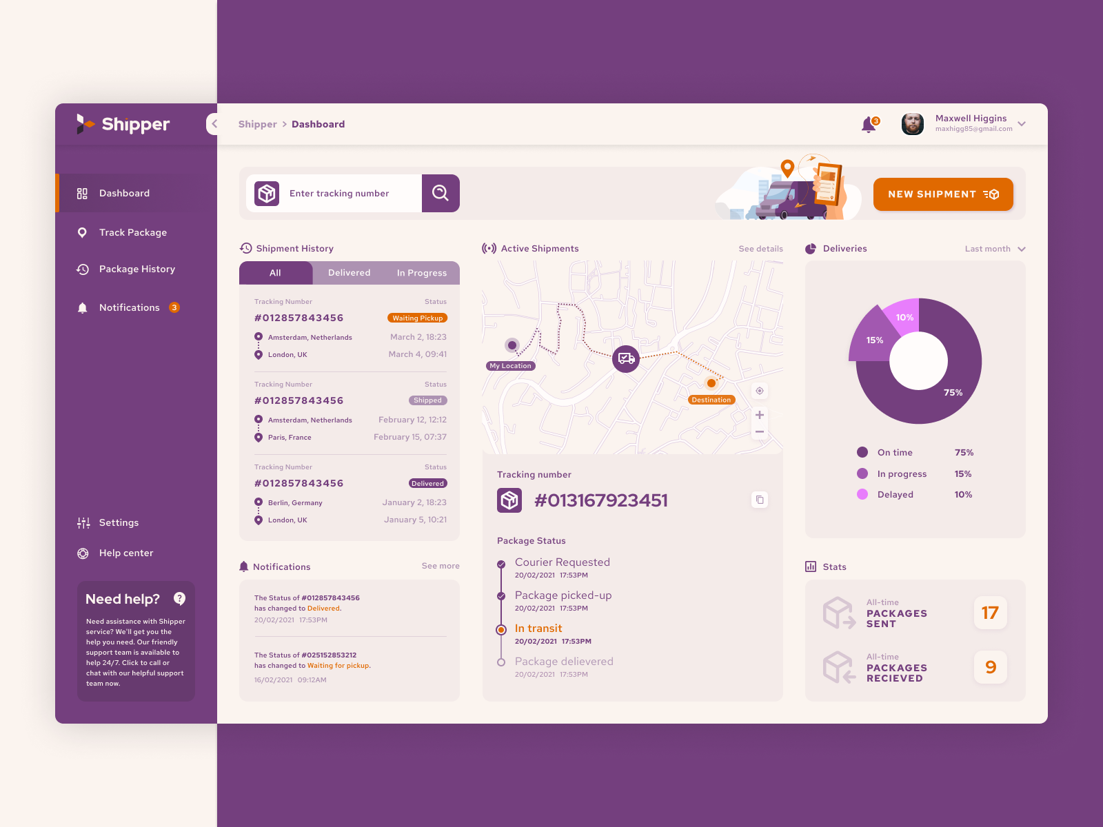 Shipper - UI/UX for Web and Mobile Delivery Service by Milan Opsenica ...