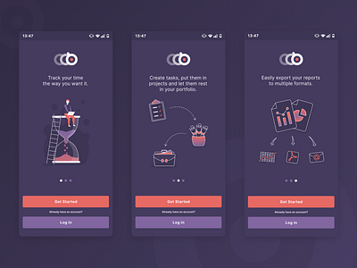 Time Tracker - Onboarding Screens - Illustrations