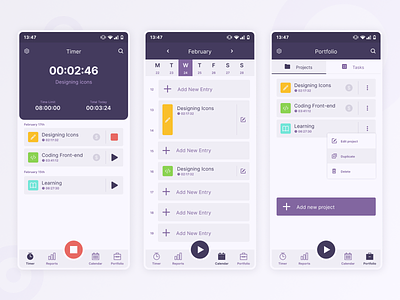 Momentum - Time Tracking App - Calendar