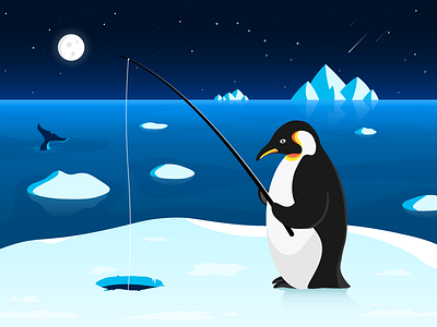 The Emperor Penguin antarctica ice illustration penguin snow