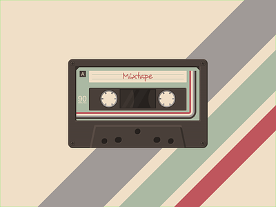 Cassette Tape audio app audio tape cassette cassette tape illustration mixtape retro tape measure taper vintage