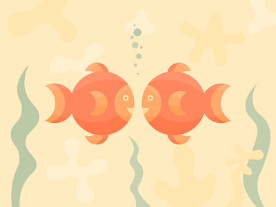 Two Lost Souls fish goldfish illustration sea