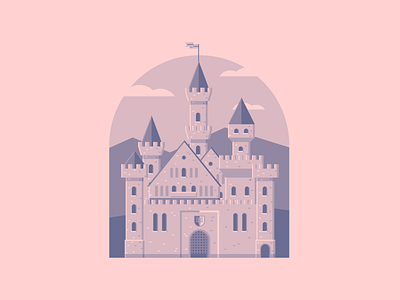Castle castle flat flatdesign fortress illustration