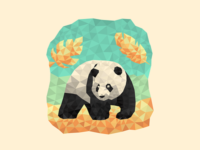 Poly Panda bear illustration panda poly polygons triangles