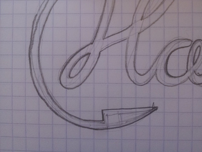 H Logo Sketch h handdrawn logo paper pencil rough sketch sketchbook wip